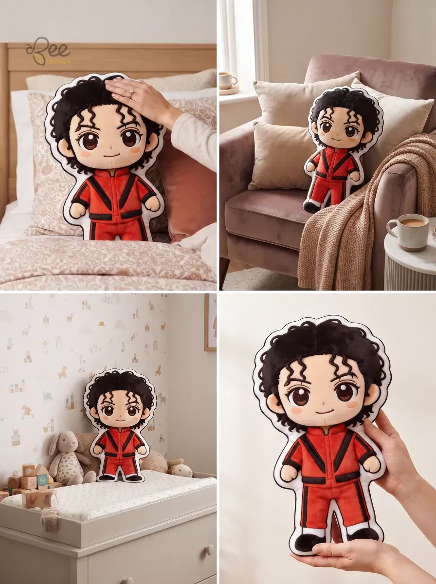 Michael Jackson Thriller Era Chibi Plush Doll Pillow 4 Michael Jackson Thriller Era Chibi Plush Doll Pillow