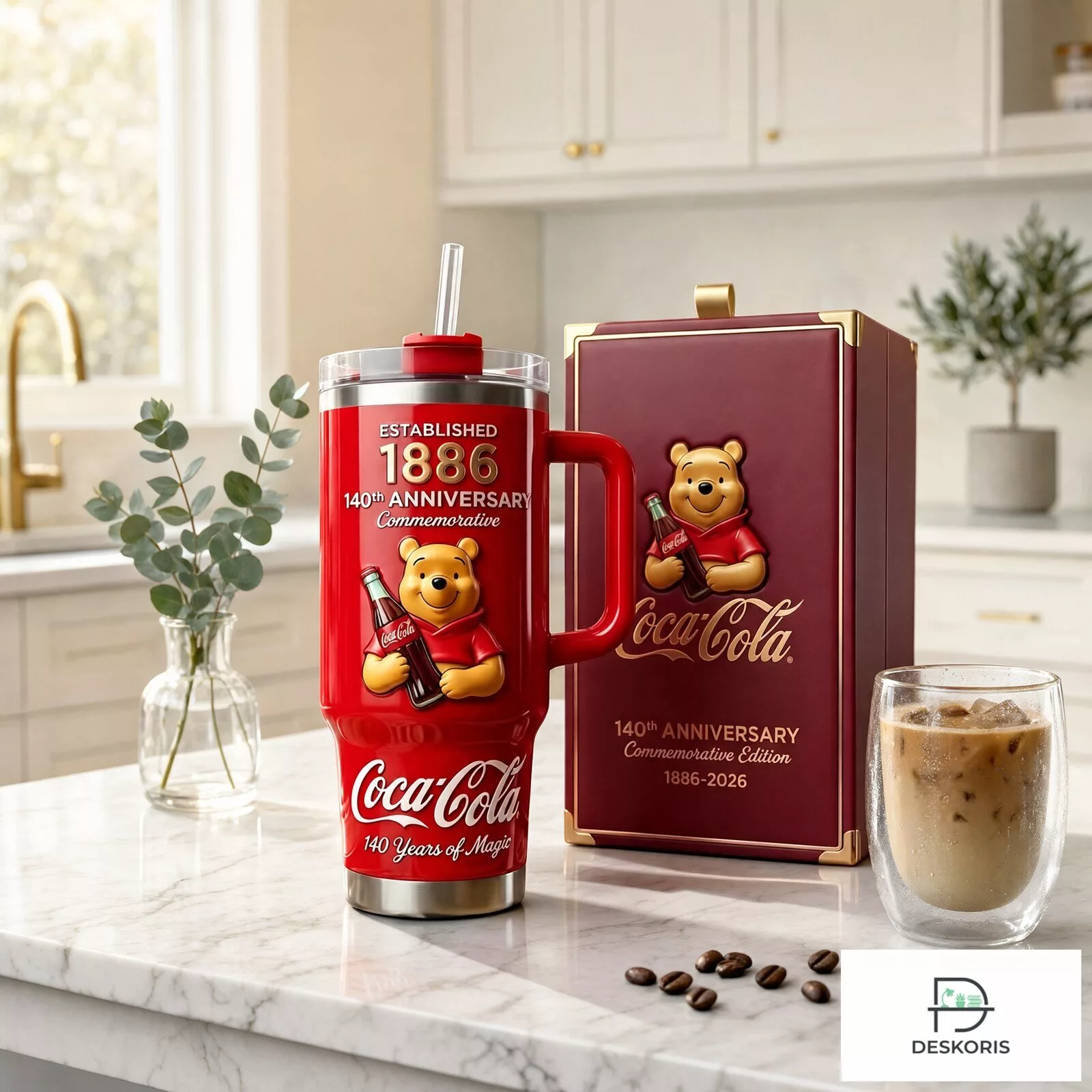 Established 1886 Winnie The Pooh Coca-Cola's 140th anniversary Tumbler 40oz 4 Established 1886 Winnie The Pooh Coca-Cola