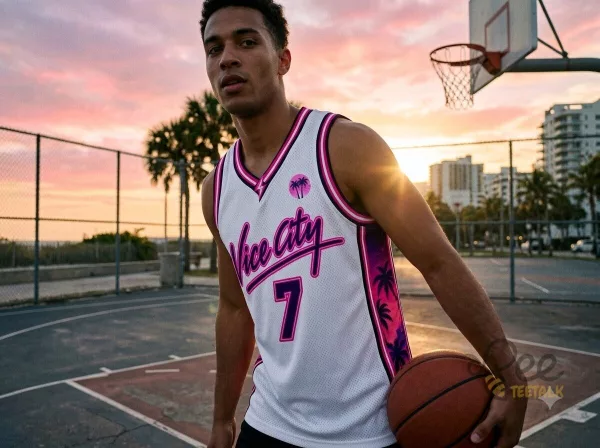2026 Heat Vice City Merch GTA 6 Basketball Jersey Shirt and Shorts Set