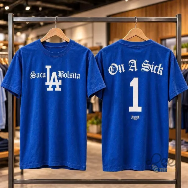 LA Dodgers Saca Bolsita Graphic Tee Baseball Fan Streetwear Apparel