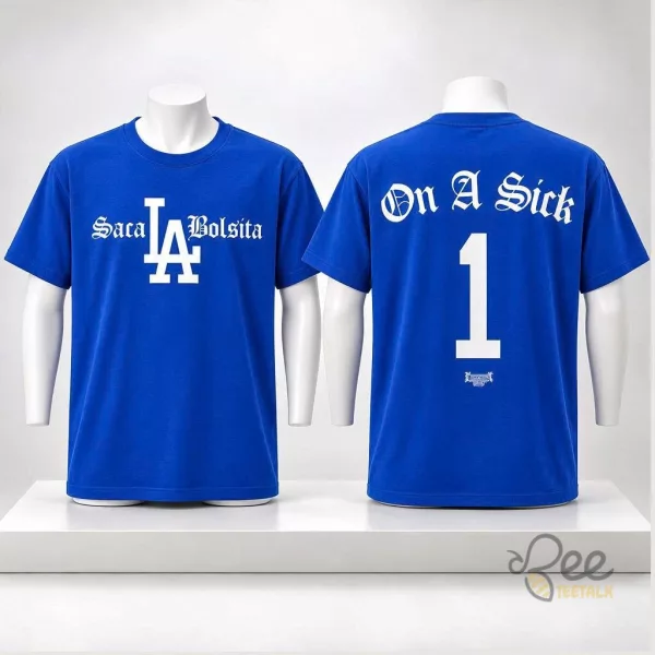LA Dodgers Saca Bolsita Graphic Tee Baseball Fan Streetwear Apparel