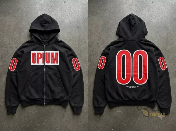 Playboi Carti Interscope Merch 2026 Opium 00 Red Zip Hoodie