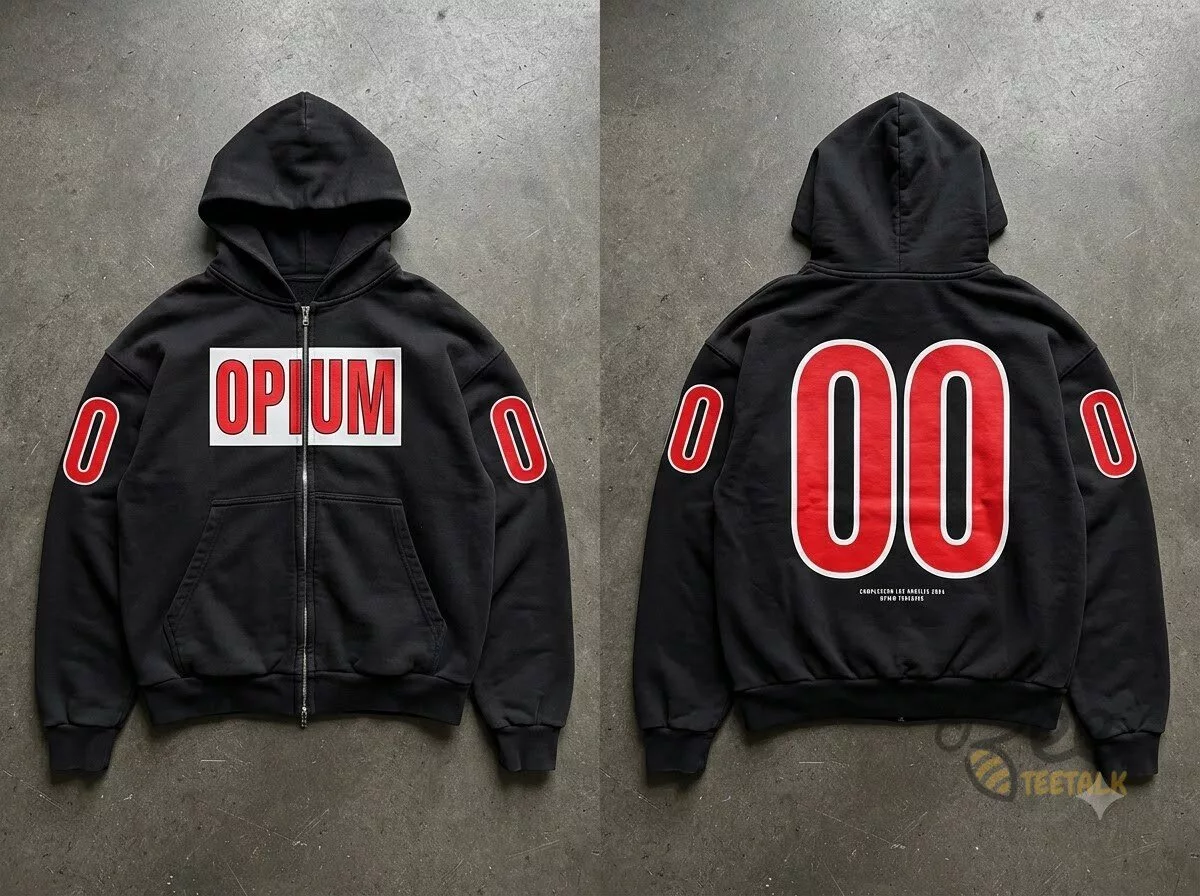 Playboi Carti Interscope Merch 2026 Opium 00 Red Zip Hoodie