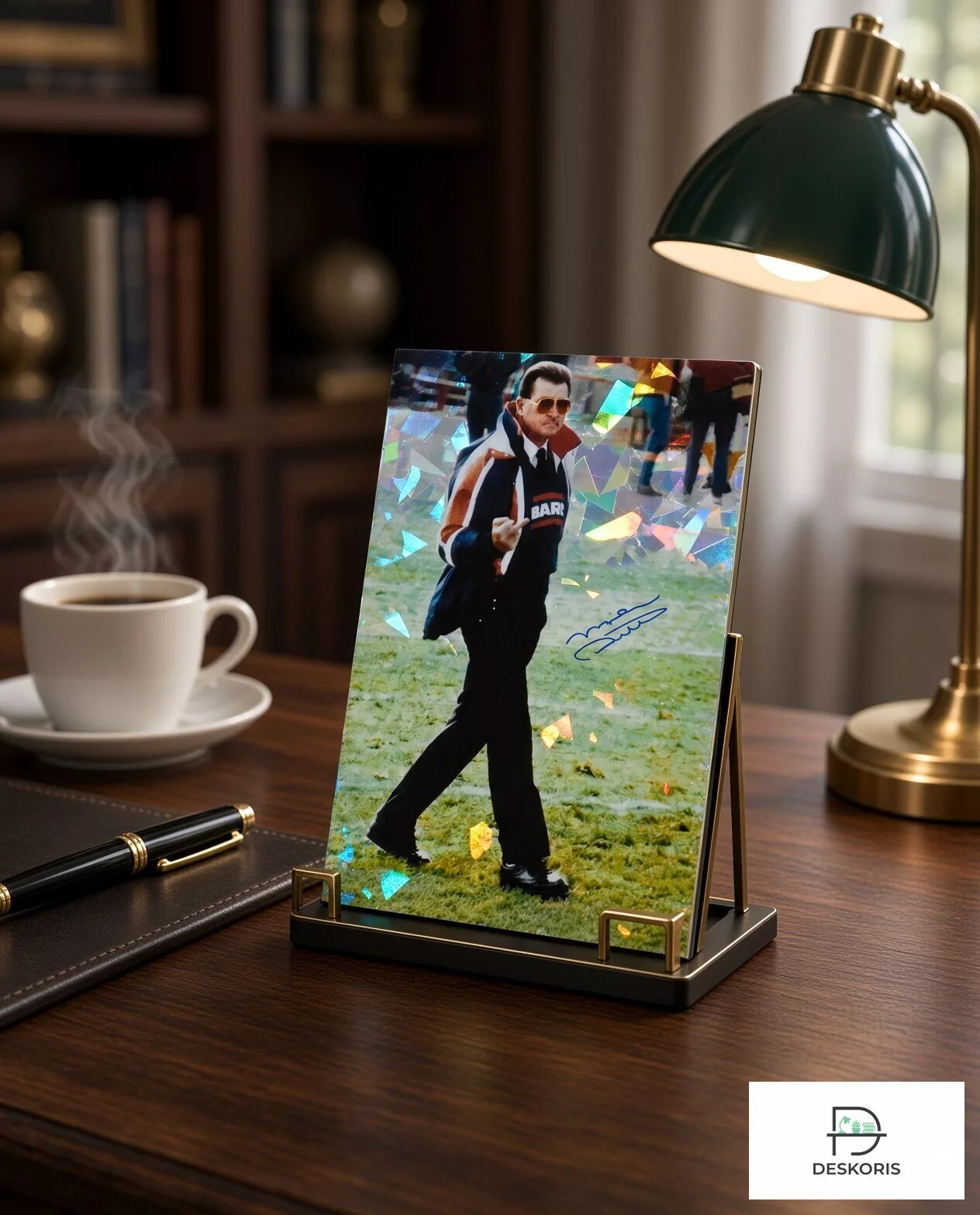Mike Ditka Signed Chicago Bears Middle Finger Hologram Card with Wood Stand 5 Mike Ditka Signed Chicago Bears Middle Finger Hologram Card with Wood Stand