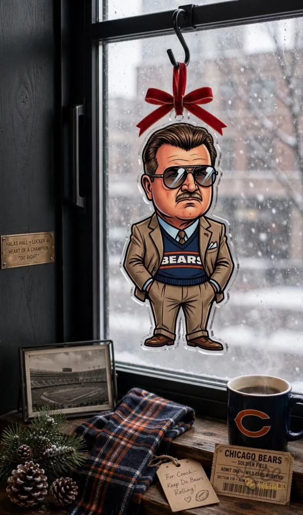 Chicago Bears Mike Ditka “Da Bears” Acrylic Christmas Ornament
