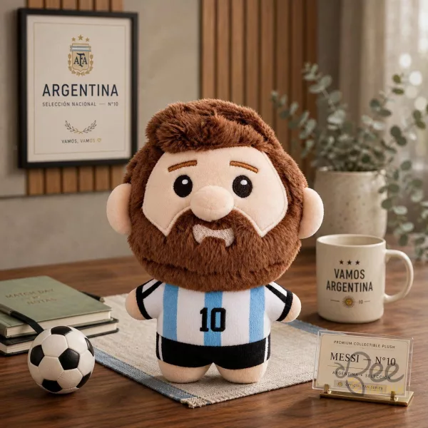 Lionel Messi Soccer Plush Toy Doll Argentina Number 10 Sports Collectible