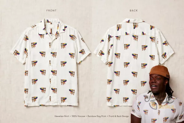 Rupauls Drag Race S18 Vita VonTesse Starr Dogs with Rainbow Cape Hawaiian Shirt