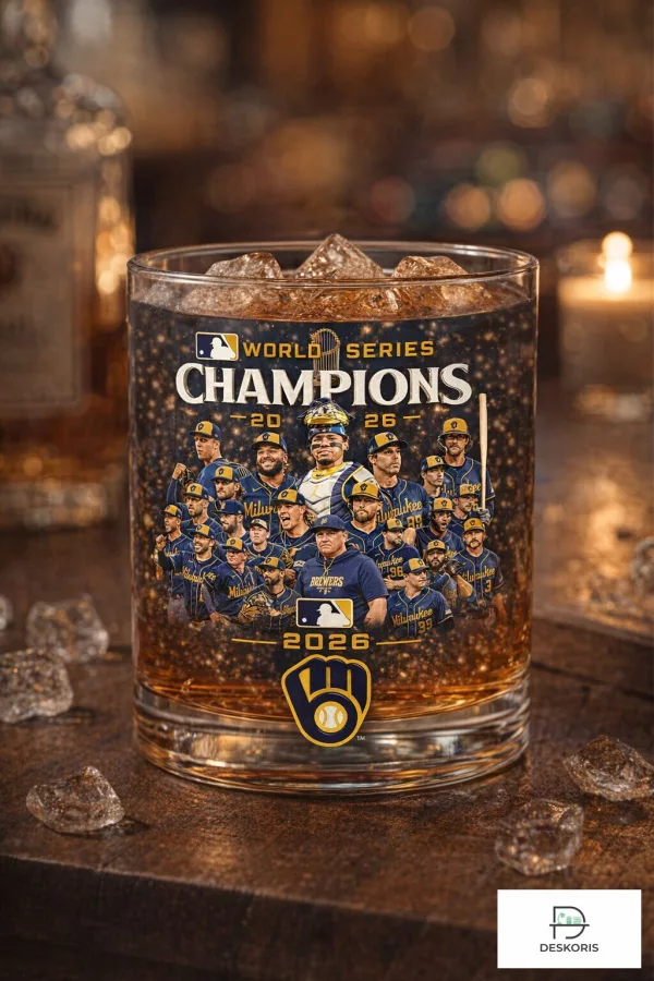 2026 World Series Champions Milwaukee Brewers Whiskey Glass