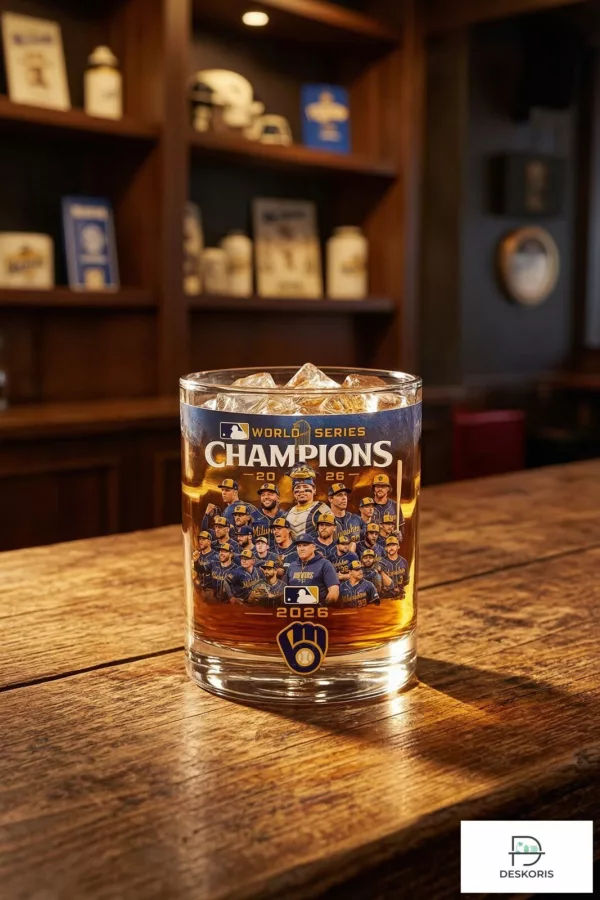 2026 World Series Champions Milwaukee Brewers Whiskey Glass