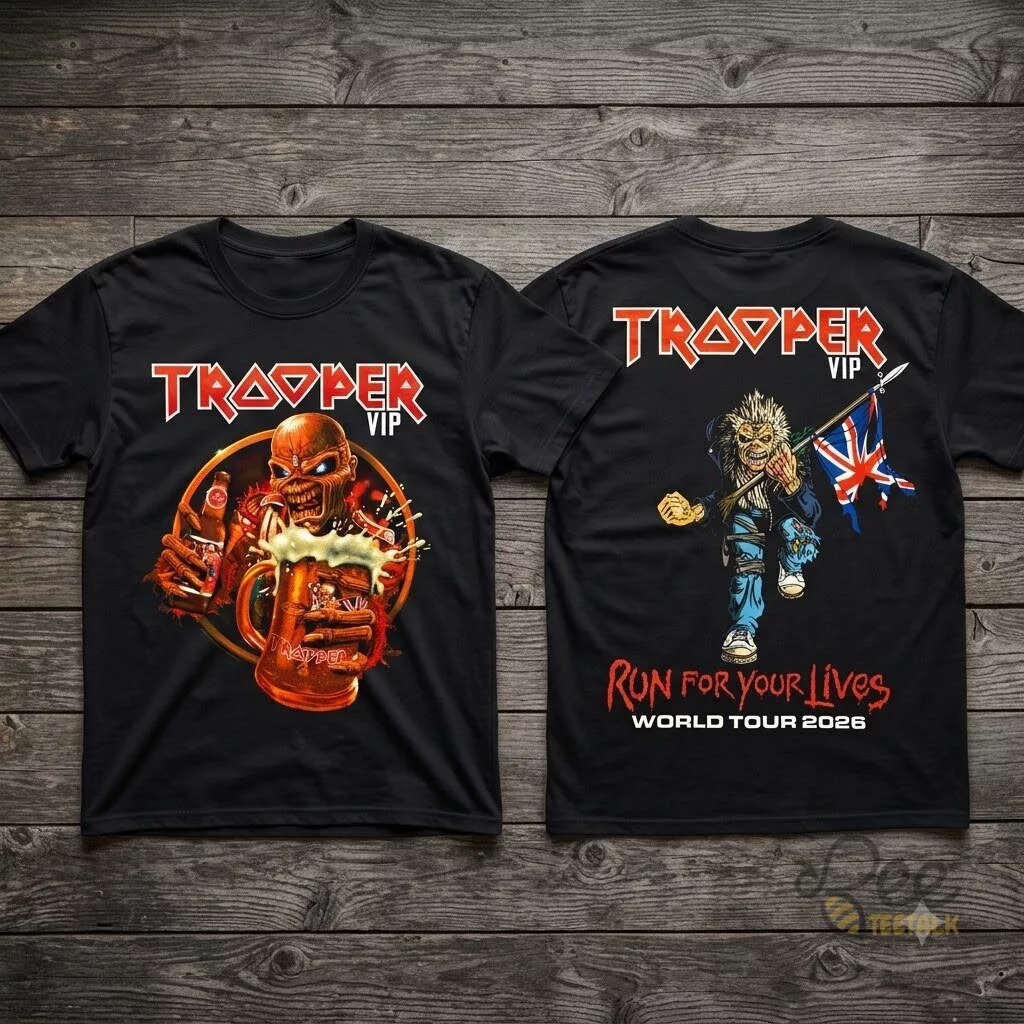 Iron Maiden Trooper VIP merch 2026 Run For Your Lives shirt 4 Iron Maiden Trooper VIP merch 2026 Run For Your Lives shirt