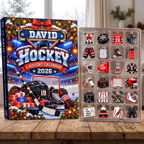 Hockey Sports Lovers 24 Days Advent Calendar Christmas Tree Acrylic Pendant Ornaments Set