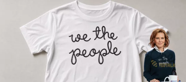 Ali Vitali and Stephanie Ruhle we the people embroidered crewneck sweatshirt t shirt hoodie