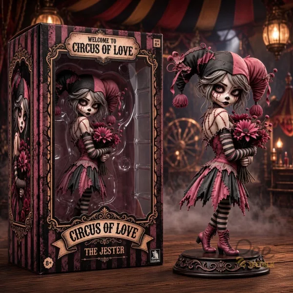 Circus Of Love The Jester Gothic Creepy Harlequin Clown Doll Figure Collectible Toy