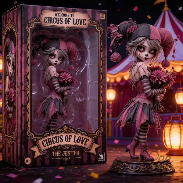 Circus Of Love The Jester Gothic Creepy Harlequin Clown Doll Figure Collectible Toy