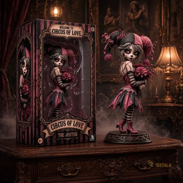 Circus Of Love The Jester Gothic Creepy Harlequin Clown Doll Figure Collectible Toy