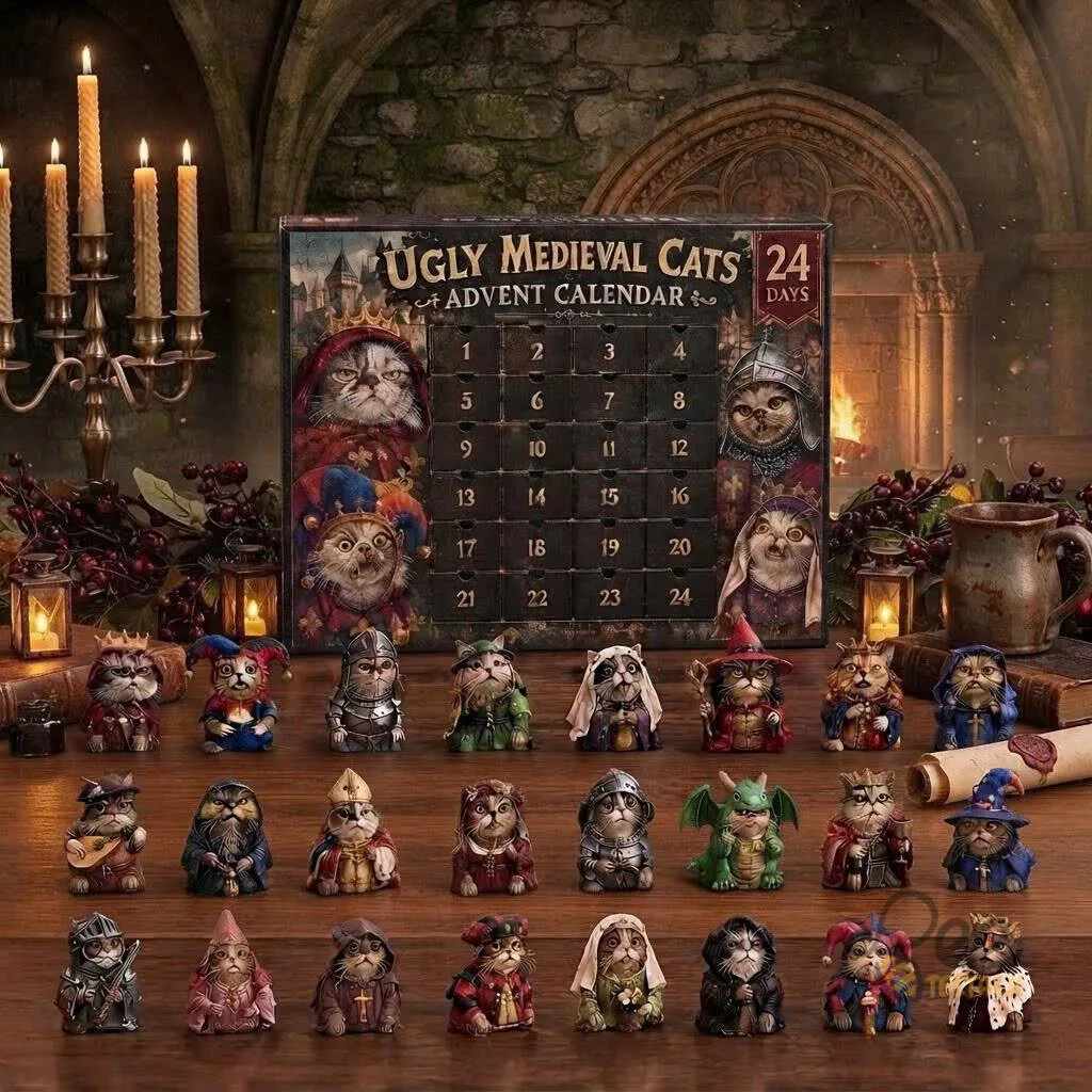 Ugly medieval cats 24 days advent calendar collectible Ugly Medieval Cats 24 Days Advent Calendar Collectible