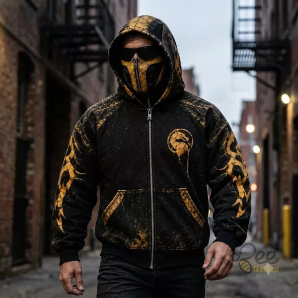 Replica mortal kombat scorpion hoodie