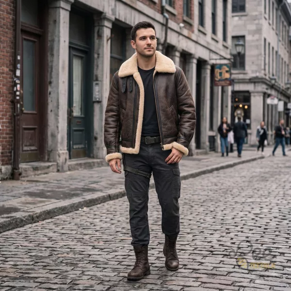 Leon Kennedy RE4 Shearling Leather Jackets Brown Resident Evil Cosplay Costume Shirt