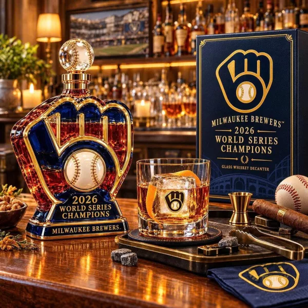 Milwaukee Brewers 2026 World Series Champions Whiskey Decanter Bottle