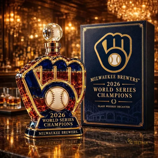 Milwaukee Brewers 2026 World Series Champions Whiskey Decanter Bottle