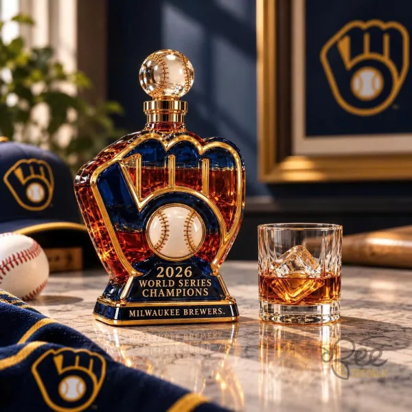 Milwaukee Brewers 2026 World Series Champions Whiskey Decanter Bottle