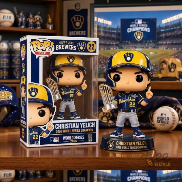 Funko Pop Milwaukee Brewers Christian Yelich 2026 World Series Champion Vinyl Figure