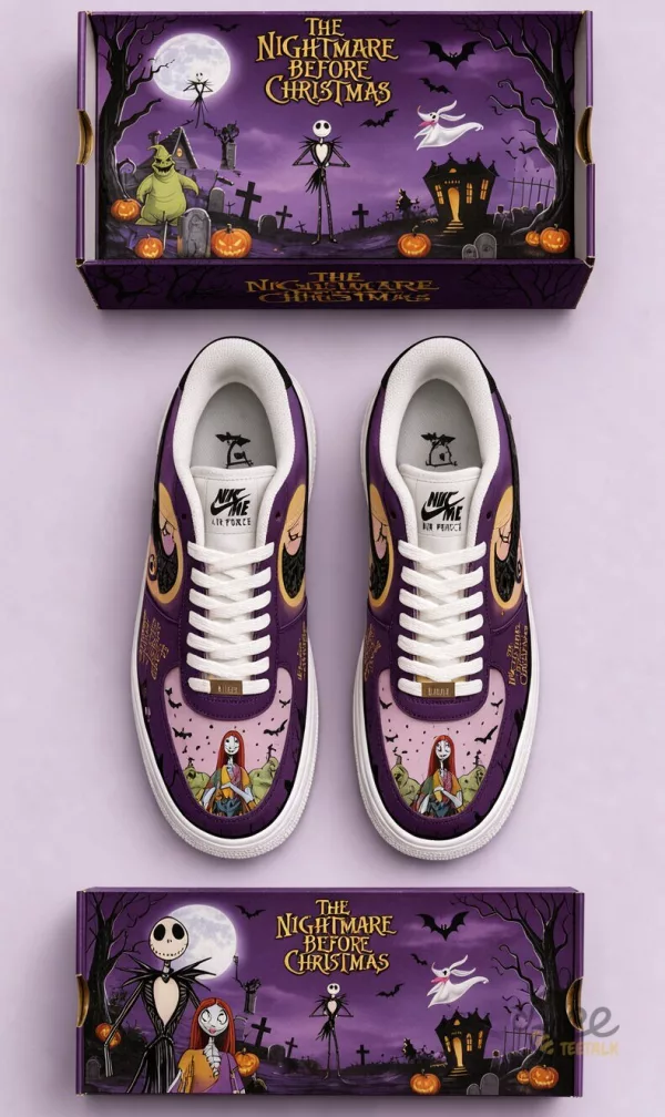 Disney's The Nightmare Before Christmas Jack Skellington Halloween Nike Air Force 1 Shoes