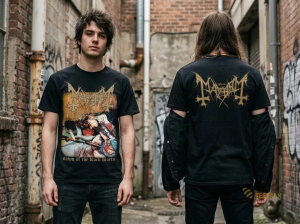 The Dawn of the Black Hearts Mayhem Band Album Cover Shirt