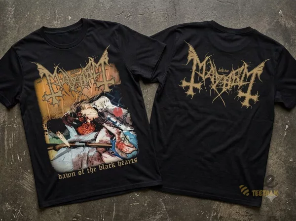 The Dawn of the Black Hearts Mayhem Band Album Cover Shirt